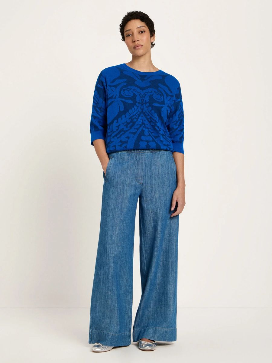Grafischer Jacquard-Pullover aus Bio-Baumwolle