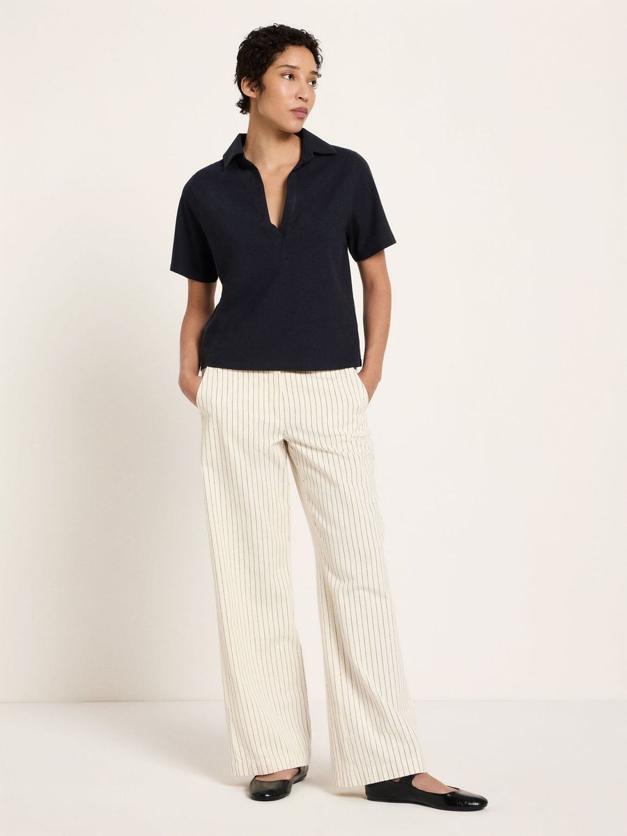 Lässiges Hanf-Baumwolle Polo-Shirt