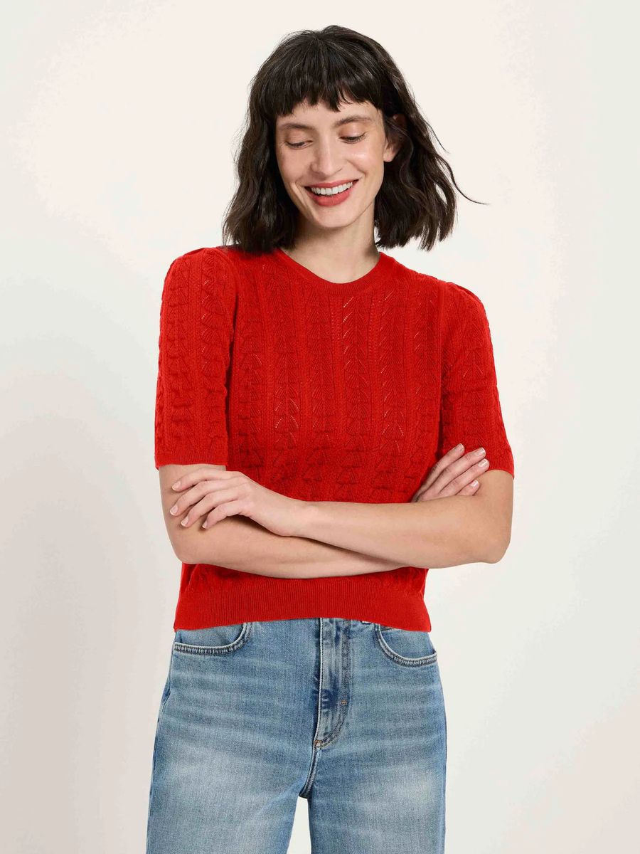 Strukturierter Strickpullover aus Bio-Baumwolle