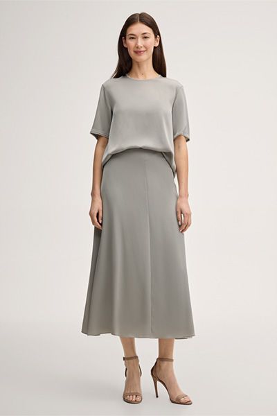 Elegante Kurzarm-Bluse aus Crêpe