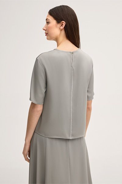 Elegante Kurzarm-Bluse aus Crêpe