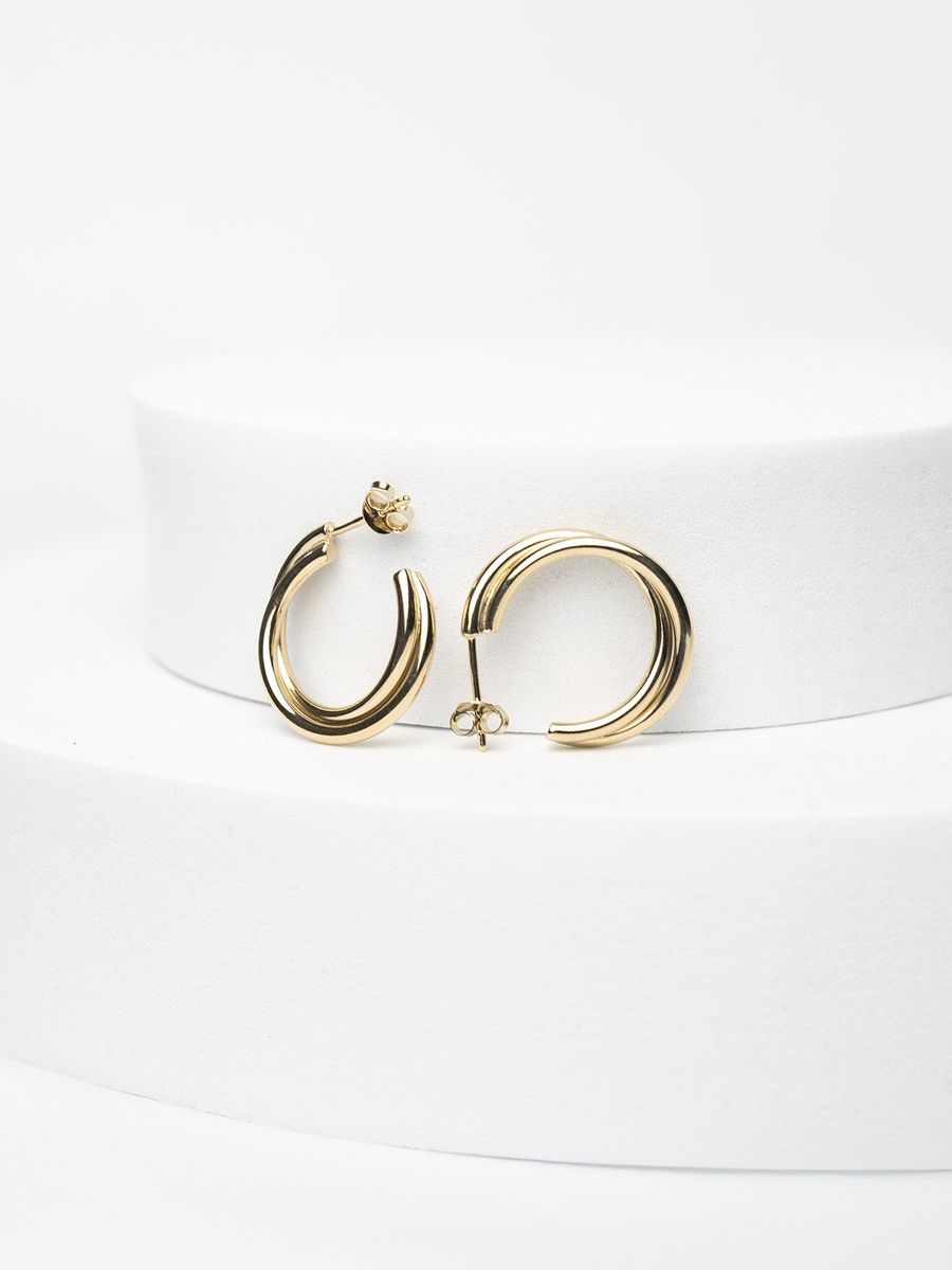 Elegante goldene Doppel-Creolen