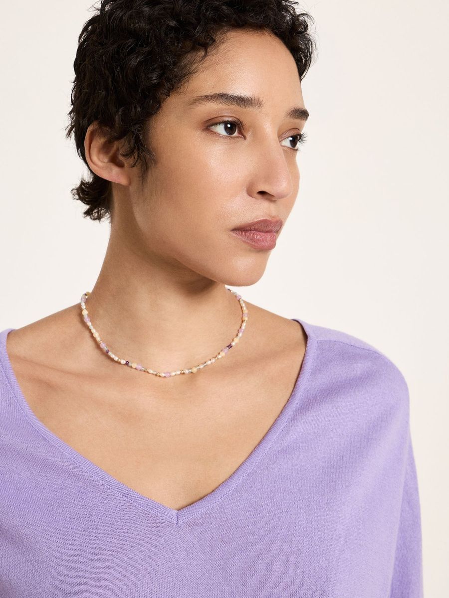 Filigrane Perlen- und Edelstein-Choker-Kette