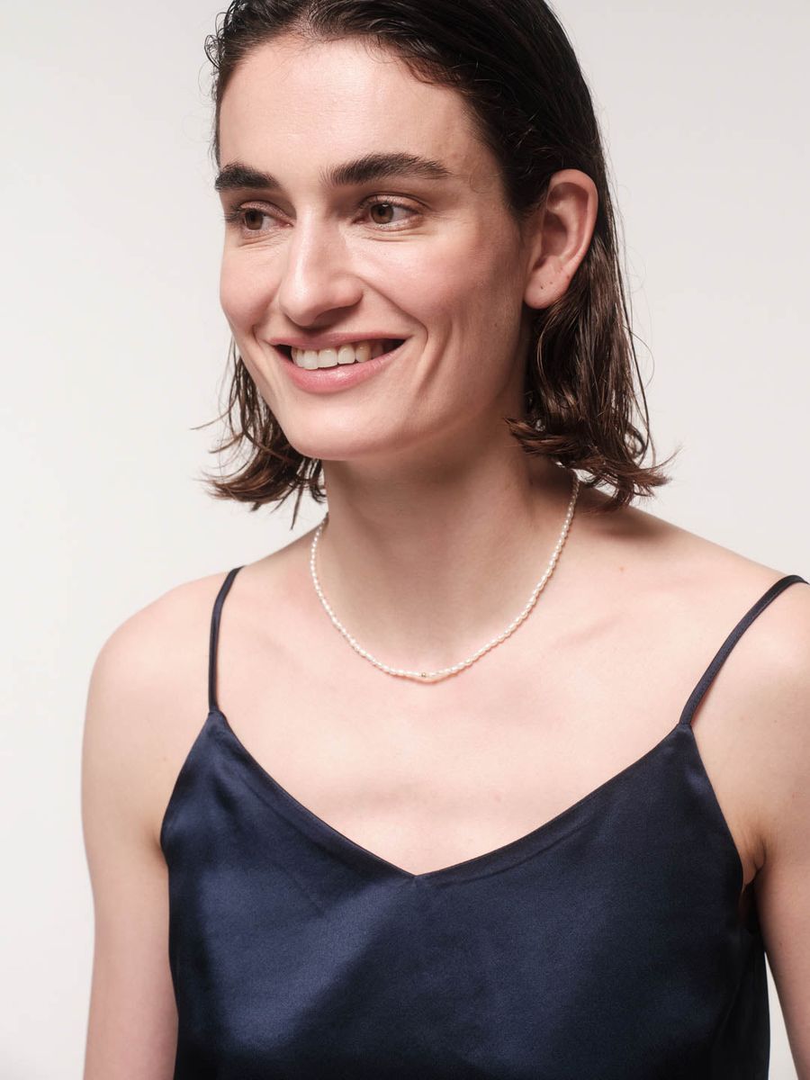 Zarte Süßwasserperlen Choker-Halskette