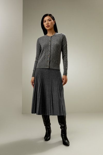 Luxuriöser Kaschmir-Cardigan mit Zopfmuster