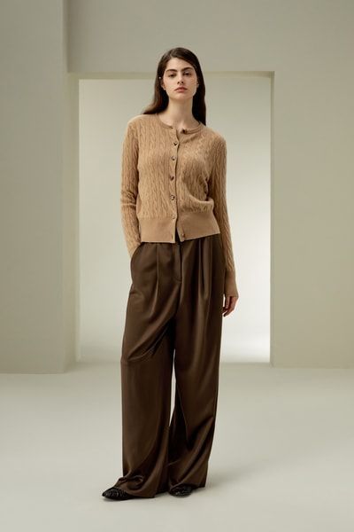 Kaschmir-Cardigan mit Zopfmuster