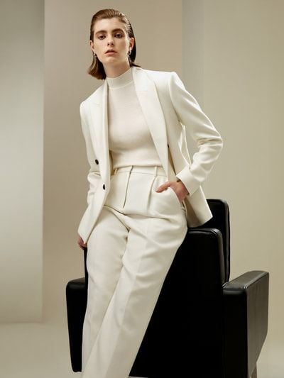 Elegante Tailored-Hose aus Seiden-Woll-Mix