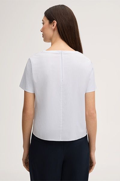 Minimalistische Kurzarm-Bluse aus Baumwollstretch