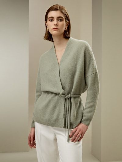 Luxuriöser Wickel-Cardigan aus Kaschmir