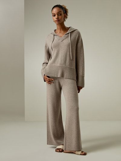 Elegante Strickhose mit weitem Bein