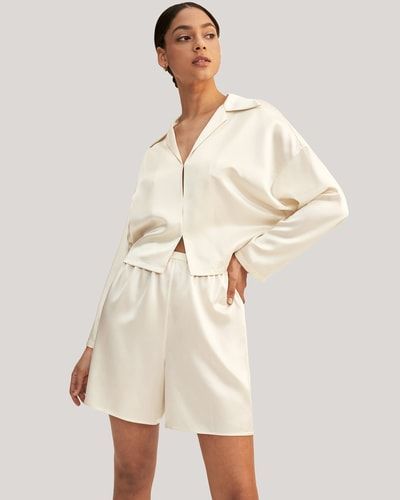 Luxuriöses Seiden-Pyjama-Set mit Pullover