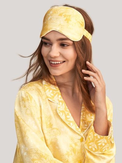 Exquisite Seidenschlafmaske mit Liliendruck