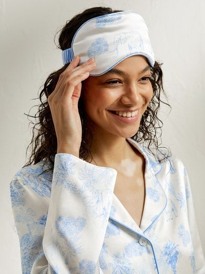 Elegante botanische Seidenschlafmaske