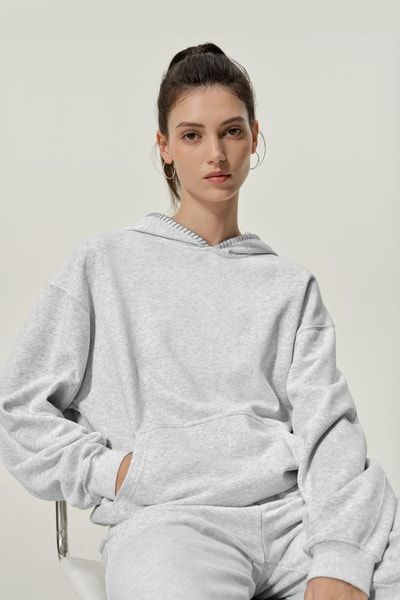 Übergroßer Hoodie aus Seidenmischung
