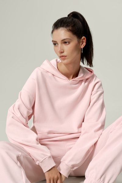 Oversized-Hoodie aus Frottee-Seiden-Mix