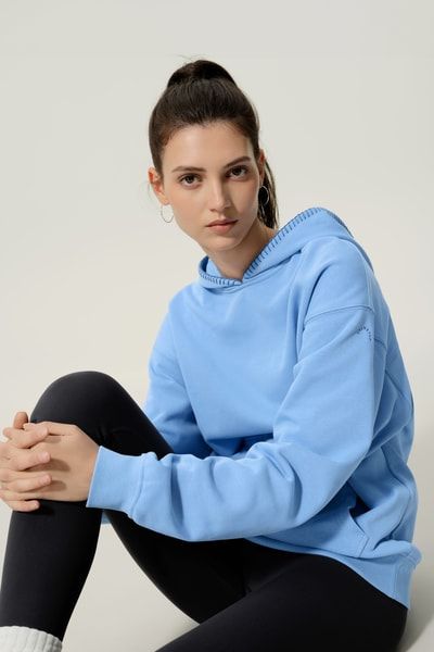 Übergroßer Hoodie aus Seiden-Frottee