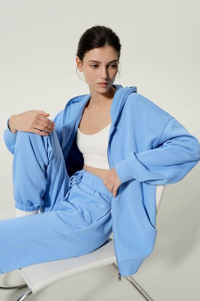 Übergroßer Kapuzenpulli mit Reißverschluss