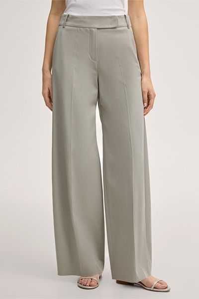 Hochtaillierte Marlene-Hose mit weitem Bein