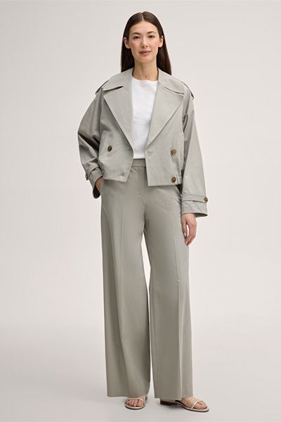 Hochtaillierte Marlene-Hose mit weitem Bein