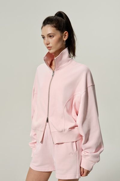 Entspannte Zip-Jacke aus Frottee