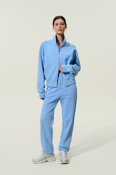 Relaxte Zip-Jacke aus Seidenfrottee
