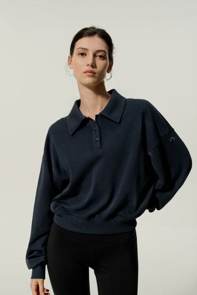 Heirloom Polo-Sweatshirt mit Knopfleiste