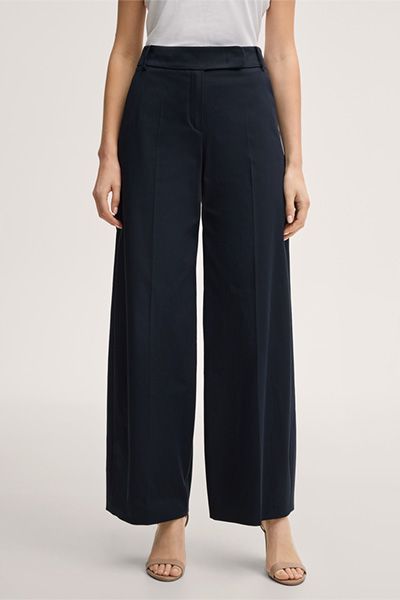 Hochtaillierte Marlene-Hose mit weitem Bein