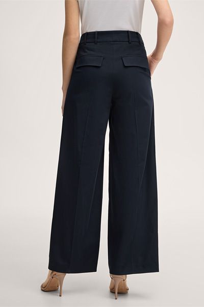 Hochtaillierte Marlene-Hose mit weitem Bein