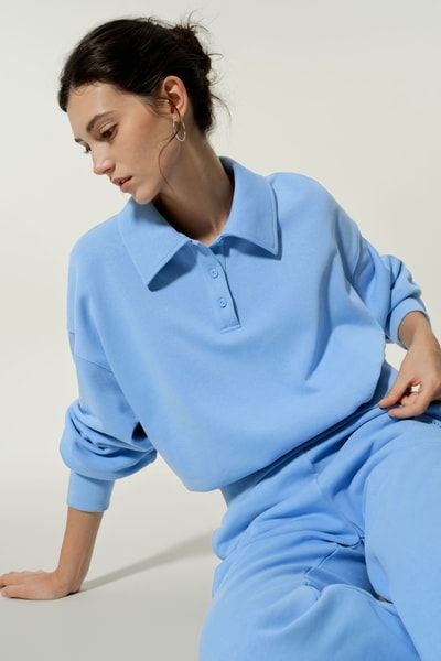 Strukturierter Polo-Pullover