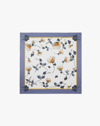 Quadratischer Seidenschal mit Blumenmuster