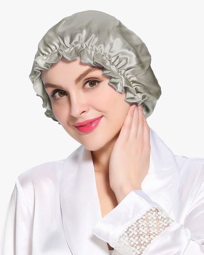 Elegante Seiden-Schlafhaube mit Rüschen