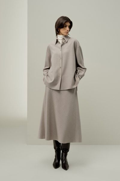 Oversized-Hemd aus Seiden-Wollmischung