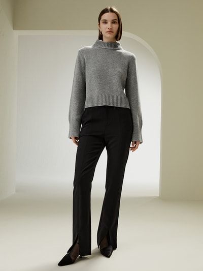 Woll-Kaschmir-Pullover mit Stehkragen