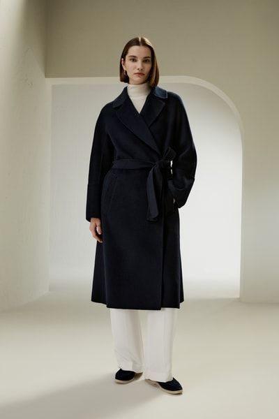 Eleganter Wickelmantel aus Wollmischung