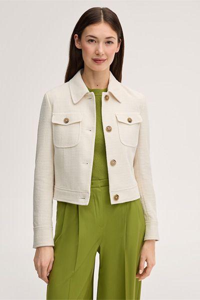 Kurze Blazerjacke aus Baumwollmix