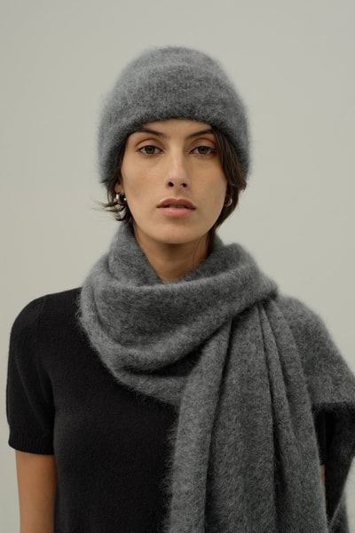 Beanie aus gebürstetem Kaschmir
