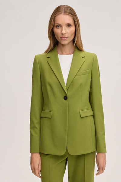 Crêpe-Blazer mit schmaler Silhouette