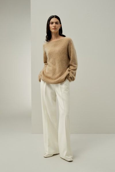 Oversize-Kaschmirpullover mit U-Boot-Ausschnitt