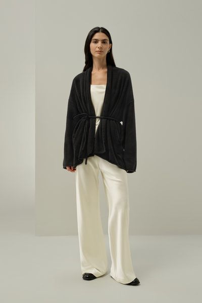 Luxuriöser Oversize-Kaschmir Wickelcardigan
