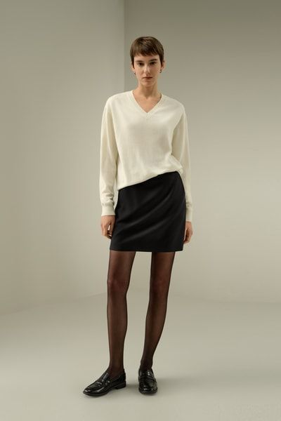 Zeitloser Baby-Kaschmir V-Ausschnitt Pullover