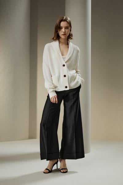 Strickjacke mit Schalkragen aus Wolle-Kaschmir