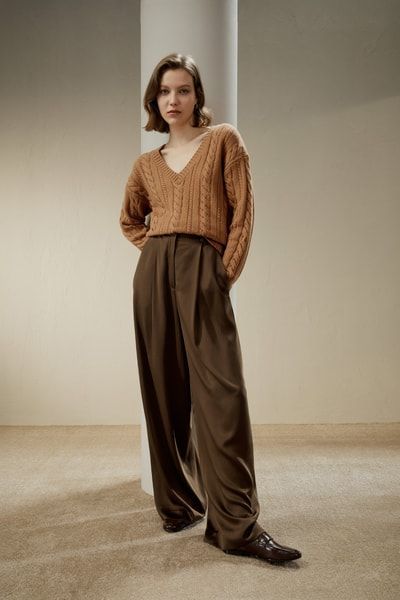 Klassischer Zopfstrick-Pullover aus Wolle-Kaschmir
