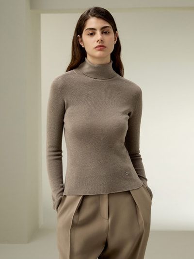 Nahtloser Seiden-Kaschmir-Rollkragenpullover