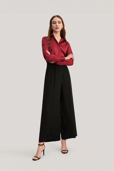 Elegantes Seidenhemd mit verdeckter Knopfleiste