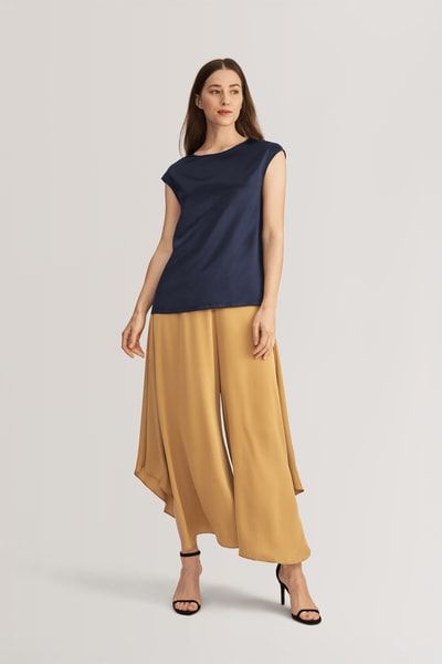 Minimalistisches ärmelloses Top aus Charmeuse-Seide