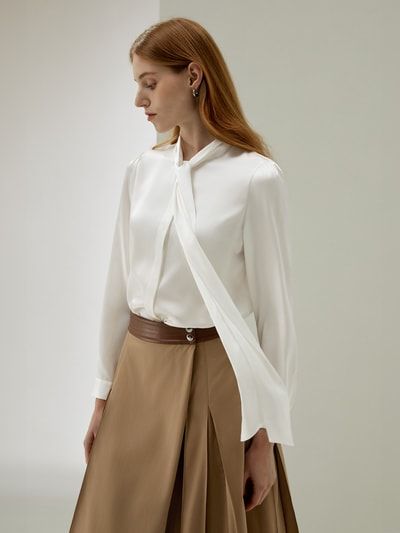 Elegante Seidenbluse mit Schluppe