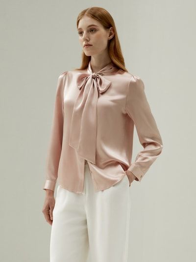 Elegante Seidenbluse mit Schluppe