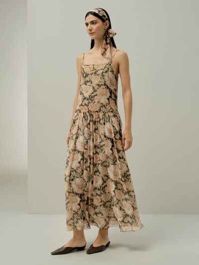 Chiffonschal mit floralem Liberty-Print