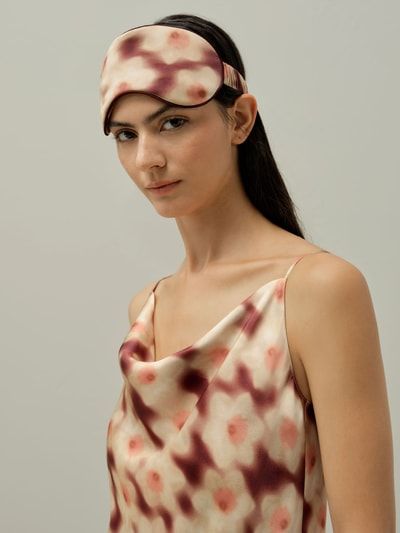 Schlafmaske aus Seide mit Liberty-Print
