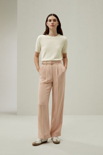 Elegante Seidenhose mit geradem Bein